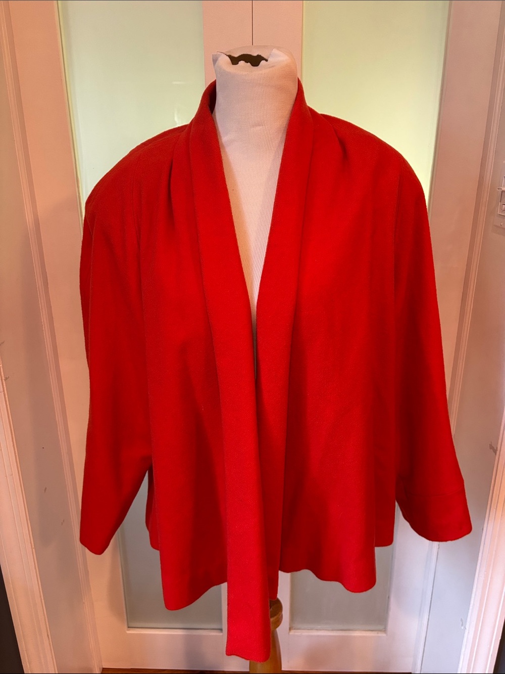Vintage Jimmy Hourihan Dublin Ireland Orange wool and cashmere blend cape poncho